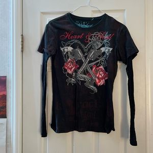 super cute rock and roll tee with sleeves